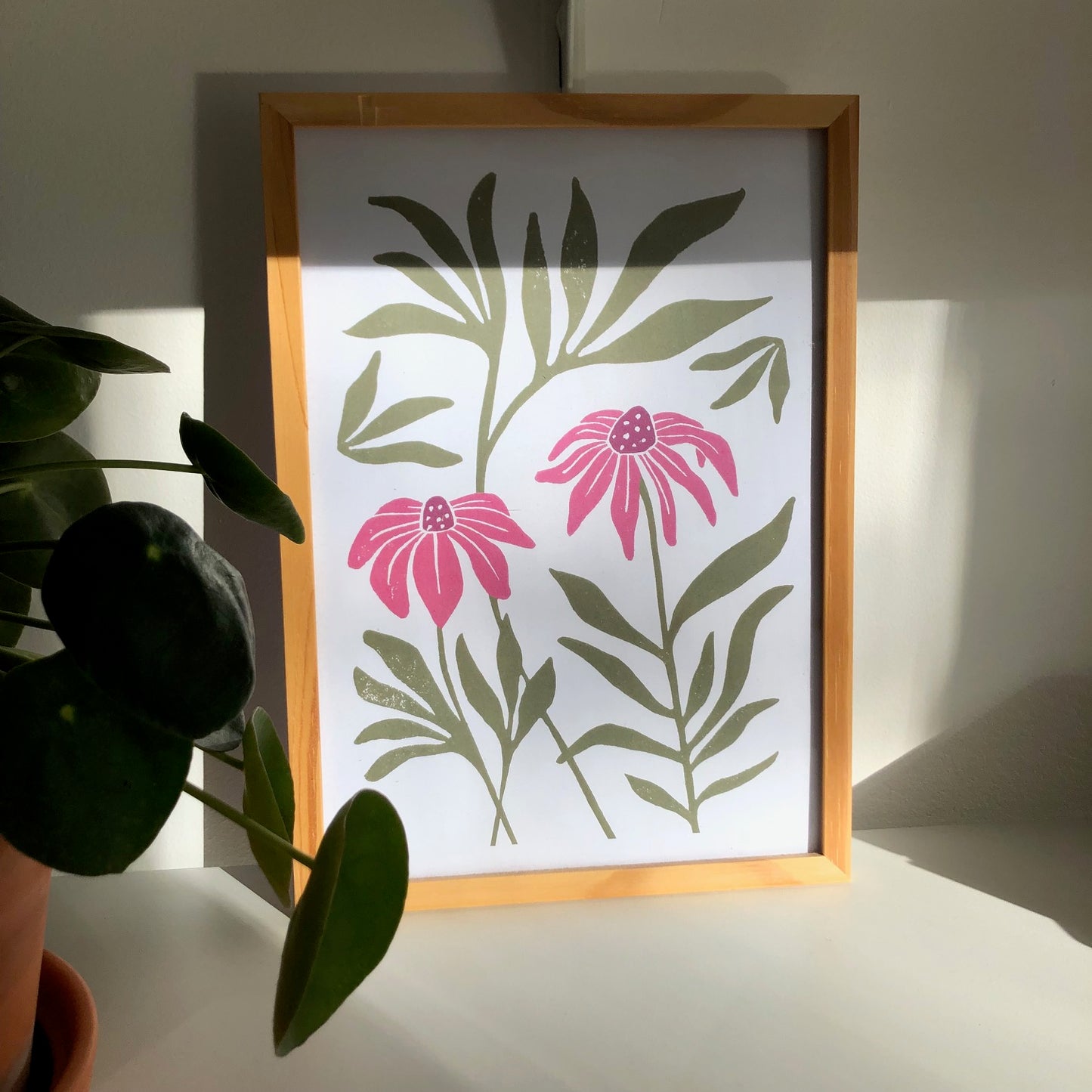 Print 'Bloemen roze groen'