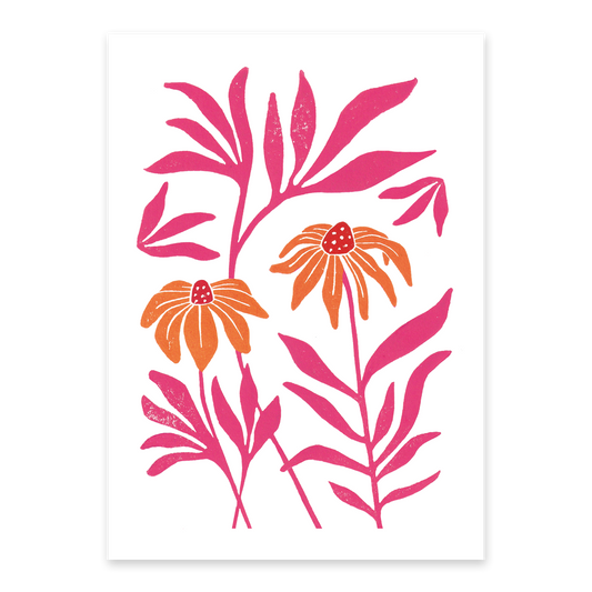 Print 'Bloemen roze oranje'